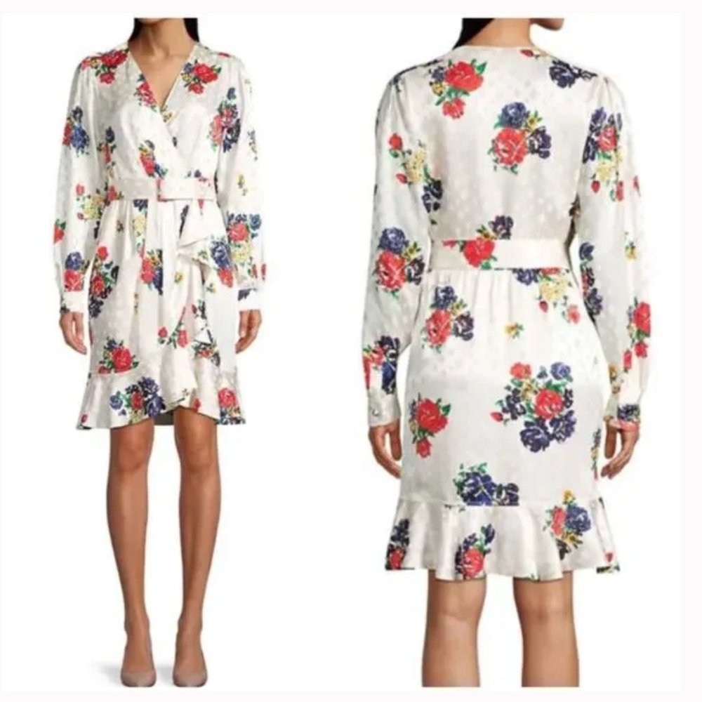 Tory Burch Floral Silk Dress — Designer Wrap + Waist Tie